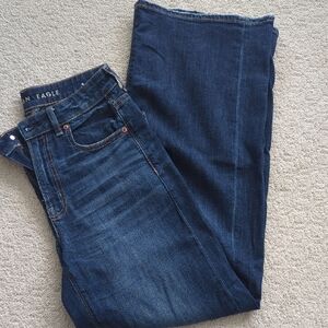 American Eagle Outfitters Dark Blue Wide Leg Jeans